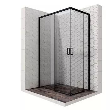 Душевой уголок Ambassador Queen 11011205LBlack 120x200x80 профиль черный, стекло прозрачное