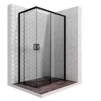 Душевой уголок Ambassador Queen 11011205RBlack 120x200x80 профиль черный, стекло прозрачное