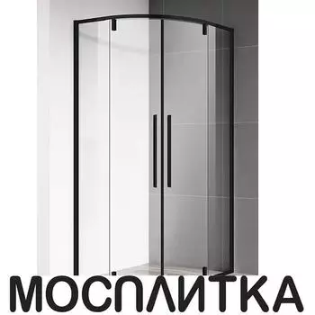 Душевой уголок AQUAme 90х90 см AQM7101-2-9 профиль черный, стекло прозрачное