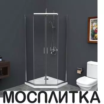 Душевой уголок BelBagno Uno-195 100х100 см UNO-195-P-2-100-C-Cr профиль хром, стекло прозрачное