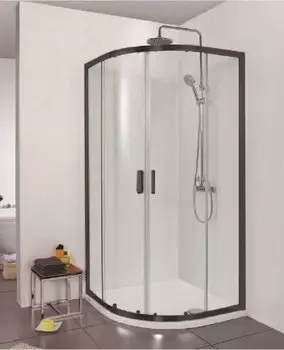 Душевой уголок Bravat Blackline BS090.1201B 90x90x200 см четверть круга черный