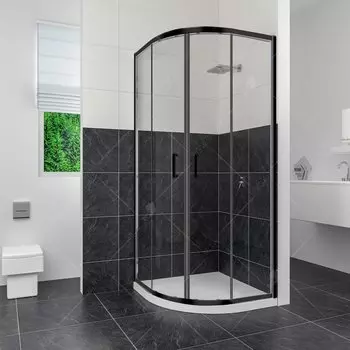 Душевой уголок RGW CL-54 В 32095400-14 100x100 см четверть круга стекло прозрачное черный