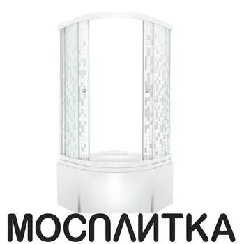 Душевой уголок Triton Стандарт Мозаика Б 90x90 см четверть круга стекло с узором высокий поддон сифон
