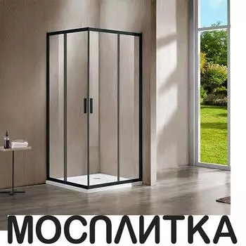Душевой уголок Vincea Garda VSS-1G1011CLB, 110*100, черный, стекло прозрачное