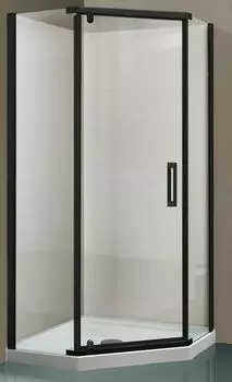 Душевой уголок Vincea Stresa VSP-1S100CLB 100x100 см черный, стекло прозрачное