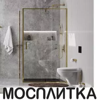 Душевой уголок Wasserkraft Aisch 120х100 см 55P10 профиль золото, стекло прозрачное
