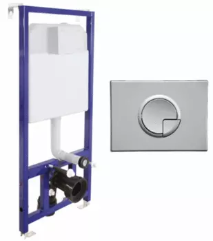 Инсталляция для подвесного унитаза Berges Wasserhaus Novum R2 (Ring) 040222 с клавишей хром матовый