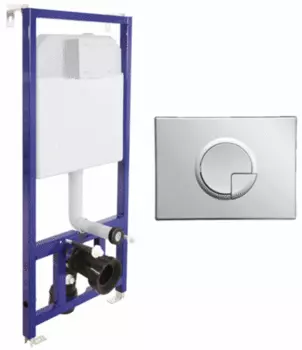 Инсталляция для подвесного унитаза Berges Wasserhaus Novum R3 (Ring) 040223 с клавишей хром глянцевый