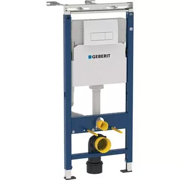 Инсталляция для подвесного унитаза Geberit Duofix 458.125.11.1 с белой кнопкой смыва