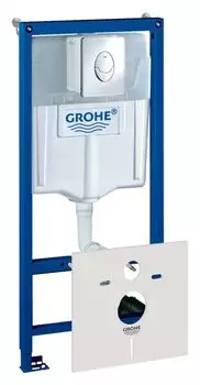 Инсталляция для подвесного унитаза Grohe Rapid SL 38750001 4 в 1 с кнопкой смыва