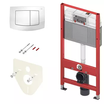 Инсталляция для подвесного унитаза ТЕСЕ Ambia 4 в 1 с панелью смыва, белая