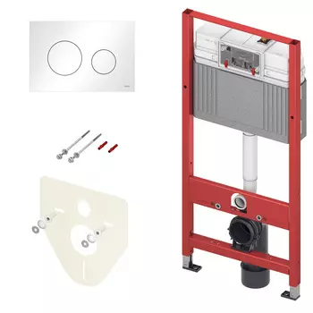 Инсталляция для подвесного унитаза ТЕСЕ Loop 4 в 1 с панелью смыва, белая