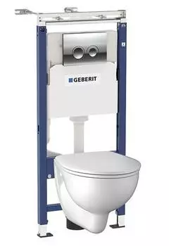 Инсталляция Geberit с унитазом Kolo Eco New 458.122.NE.1 клавиша хром