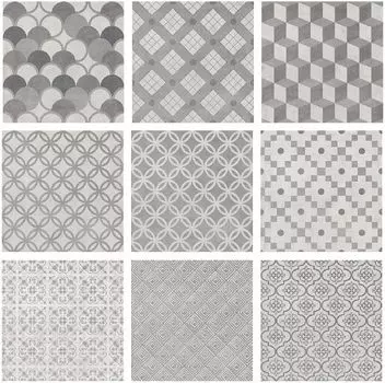 Керамогранит Карнаби-стрит орнамент серый 20х20