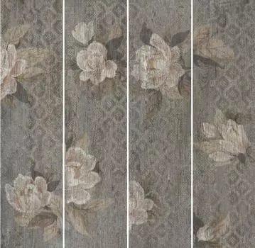 Керамогранит Поджио Цветы коричневый обрезной 20х80