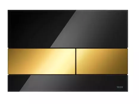 Клавиша смыва для унитаза TECE Square, черная/золото