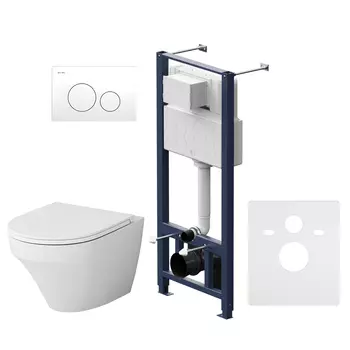 Комплект Am.Pm Inspire подвесной унитаз + крышка-сиденье + инсталляция + панель смыва IS49001.501700