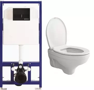 Комплект Bocchi Taormina Pro Rimless 1451-001-0129 подвесной унитаз + Berges Wasserhaus Novum L5 (Line) 040215 с клавишей