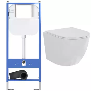 Комплект Creto Cer C1 Plus 1001-002Cer-C1W/1 подвесной унитаз + инсталляция Creto Standart 1.0