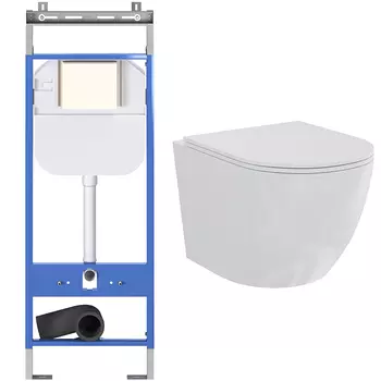 Комплект Creto Cer C1 Plus 1001-002Cer-C1W/1 подвесной унитаз + инсталляция Creto Standart 1.1