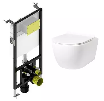 Комплект Creto Logan L1 1001-001-L1W подвесной унитаз + инсталляция Bocchi 8010-1000 (T02-2113)