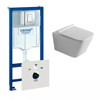 Комплект Creto Logan L2 1002-001-L2W подвесной унитаз + инсталляция Rapid SL 38772001