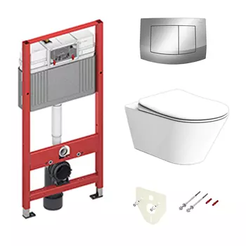 Комплект Creto Logan L3 1003-001-L3W подвесной унитаз + инсталляция TECEbase 2.0 9400405