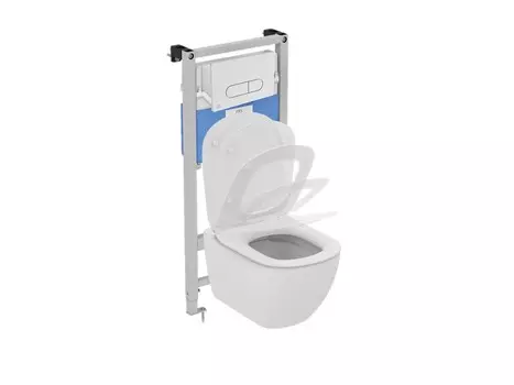 Комплект Ideal Standard Tesi Prosys Oleas™ P1 унитаз + крышка-сиденье + инсталляция и пневматическая панель смыва PR386801