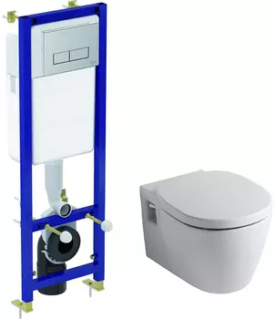 Комплект Ideal Standard W880101 унитаз + инсталляция с кнопкой смыва