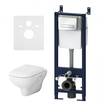 Комплект инсталляция с подвесным унитазом Am.Pm Like IS30201.801700 с сиденьем микролифт и белой клавишей смыва