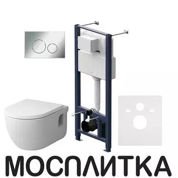 Комплект инсталляция с подвесным унитазом Am.Pm Like IS49051.801701 с сиденьем микролифт и клавишей смыва глянцевый хром
