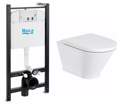Комплект инсталляция с подвесным унитазом Roca The Gap Round 893105000 с сиденьем микролифт