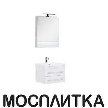 Комплект мебели для ванной Aquanet Нота 58 белый зеркало камерино