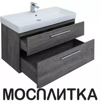 Комплект мебели для ванной Aquanet Nova 100 см 249923, темное дерево
