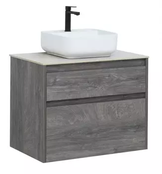 Комплект мебели для ванной Aquanet Nova Lite 75 см 242273, 2 ящика, венге, черный