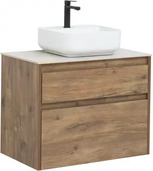 Комплект мебели для ванной Aquanet Nova Lite 75 см 249515, 2 ящика, коричневый