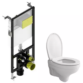 Комплект подвесной безободковый унитаз Bocchi Taormina Pro 1451-001-0129 с сиденьем микролифт + система инсталляции Bocchi 8010-1000(T02-2113)