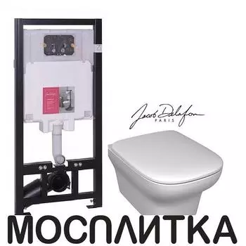 Комплект подвесной безободковый унитаз Jacob Delafon Vox E21772RU-00 с сиденьем микролифт + система инсталляции