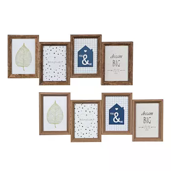 LADECOR Фоторамка на 4 фотографии, 49х20х2см (10х15см), МДФ, 2 цвета