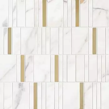 Мозаика Allmarble Wall Golden White Mosaico Barcode Lux 40х40