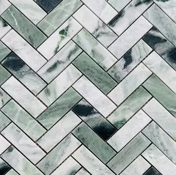 Мозаика Onice Verde oliva POL fish 23x73x7