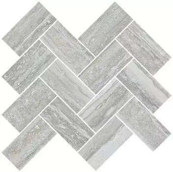 Мозаика Travertini Шеврон Серый (5х10) 31,5х28