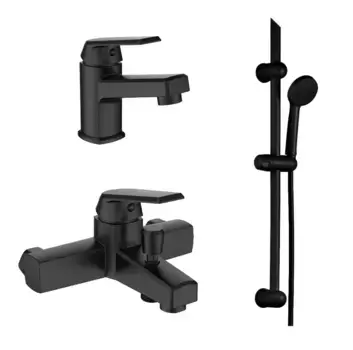 Набор смесителей с душ.комплектом OneLife P02-511b черный