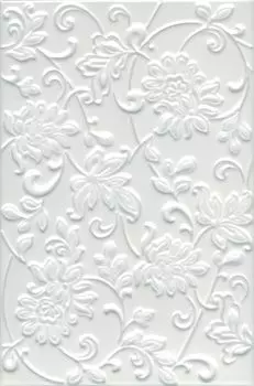 Плитка Аджанта цветы белый 20х30