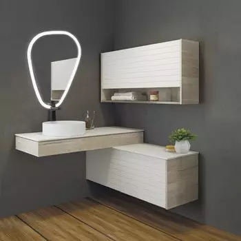 Подвесной шкаф Comforty Клеон-120 белый/дуб дымчатый 00-00000823