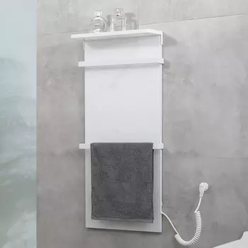 Полотенцесушитель электрический Black&amp;White Moon 388WM с полкой, белый