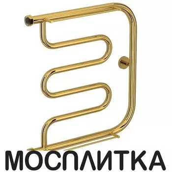 Полотенцесушитель водяной Сунержа Лира с полкой 50х50 см 03-0012-5050 золото