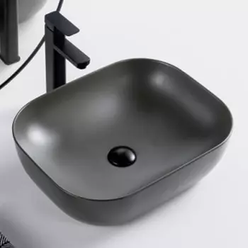 Раковина BelBagno BB1302-H311 накладная 50x40x14 серая матовая