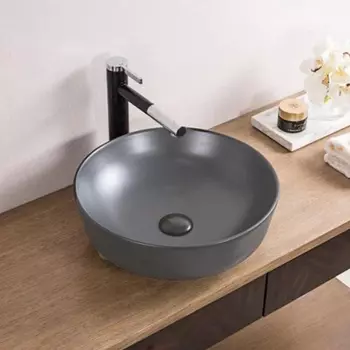 Раковина BelBagno BB1315-H311 накладная 41x41x13 серая матовая