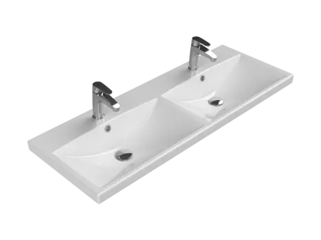 Раковина BelBagno Marino-Cer керамическая двойная 1200x450, BB-0325-120-2-LVB